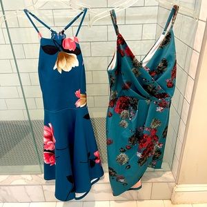 Bundle 2 NWT Trac dresses in blue with flower print size Small - Juniors.